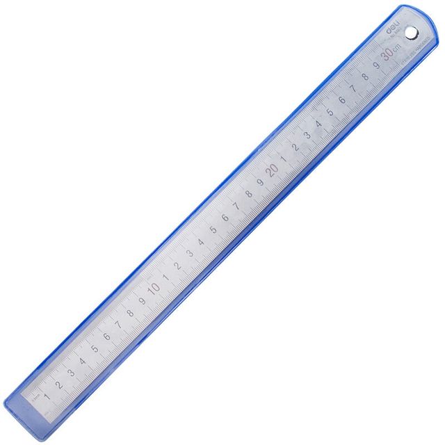 得力 尺子钢尺中小学生测量绘图用多规格组合装 不锈钢款 30cm