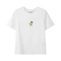LILY/丽丽 2026夏款全棉猫咪印花圆领短袖T恤