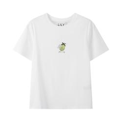 LILY 2026夏款全棉猫咪印花圆领短袖T恤