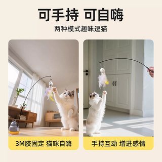 阿柴与猫 长杆带铃铛逗猫棒