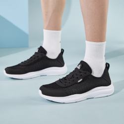 匹克 跑步鞋男鞋夏季透气网面新款 黑色/大白(舒适慢走) 41
