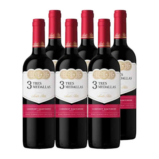 V&C Fine Wine/威赛帝斯 圣丽塔三勋章 赤霞珠干红葡萄酒 750ml*6瓶