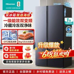 海信 冰箱556L对开双开门一级能效双变频大容量家用节能风冷无霜