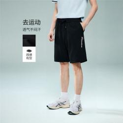 佐丹奴 时尚字母刺绣破骨松紧腰针织短裤