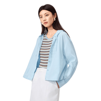 PurCotton/全棉时代 女士梭织防晒连帽外套 防紫外线吸湿速干凉感 短款宽松