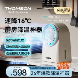汤姆逊 冰雾扇厨房冷风空调扇专用强力制冷小型水冷风扇节能低噪电风扇加湿器