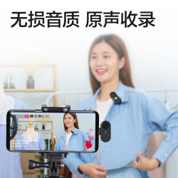 得力 领夹麦克风 无线Mini一拖一手机直播主播短视频户外拍摄收音麦录音话筒智能降噪苹果安卓通用MN501