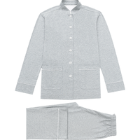 PYE派 女士小立领新疆长绒棉家居服套装 灰色 XXS