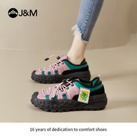 J&M 女士休闲鞋 厚底运动鞋 户外登山鞋