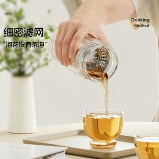 名创优品 双层高硼硅玻璃杯