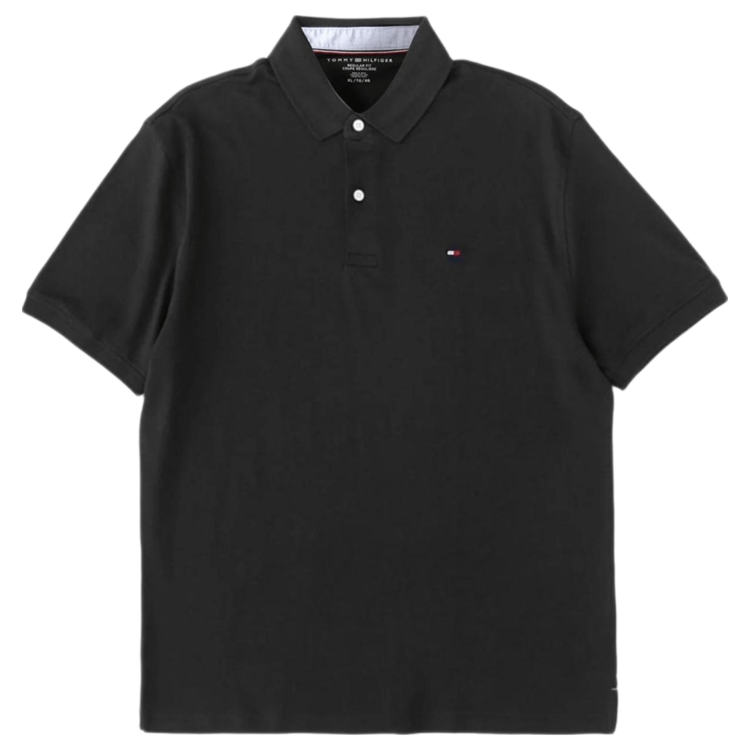 TOMMY HILFIGER/汤米·希尔费格 男款美式休闲印花短袖POLO衫 黑色 2XL