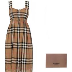 BURBERRY 女士格纹吊带连衣裙