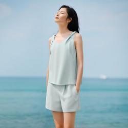 亦谷 上衣裤子套装女高级感夏吊带背心西装短裤两件套
