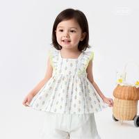 巴拉巴拉 婴幼儿童衬衫女童无袖衬夏装薄款甜美可爱衣宝宝上衣宝宝衬衣童装