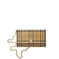 BURBERRY 品牌经典格纹设计 格纹链条钱包
