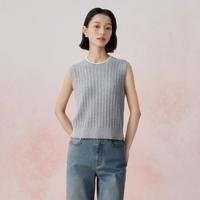 VGRASS V·GRASS 维格娜丝春季丝羊绒绞花肌理针织背心女