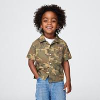 Gap 男幼童春夏季款刺绣短袖衬衫儿童装上衣美版775694