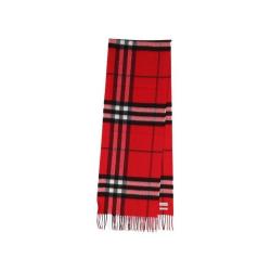 BURBERRY 时尚红色格纹女士羊绒围巾/披肩