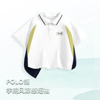 BADiBADi 儿童凉爽上衣polo衫夏季中大童时尚撞色短袖T恤男女童空调服