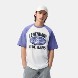 Gap 男女装夏季款纯棉重磅印花logo宽松插肩短袖T恤727504