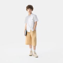 Gap 男童大童春季牛津纺小熊刺绣纯棉短袖衬衫儿童装767170