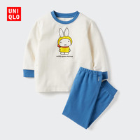 优衣库 婴幼儿宝宝绘本合作系列睡衣长袖起居服套装478466 64 湖蓝色 80