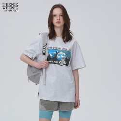 TEENIE WEENIE 小熊美式复古宽松短袖T恤 浅灰色 M