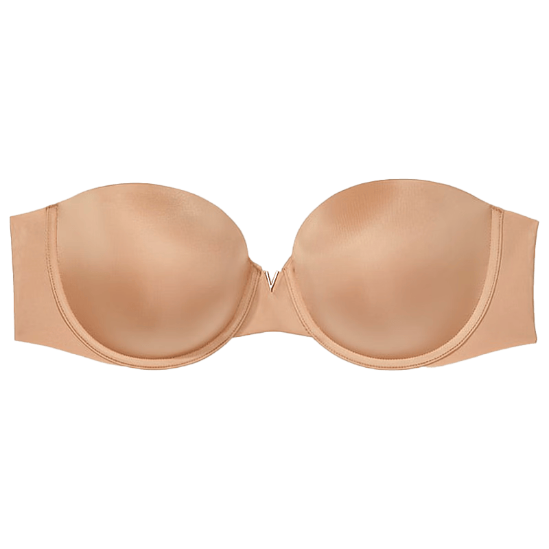 VICTORIA'S SECRET/维多利亚的秘密 光滑提升无肩带聚拢衬垫隐形抹胸文胸 65H8裸色