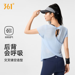 361° 宽松薄款瑜伽服短袖罩衫透气速干运动上衣季显瘦普拉提t恤
