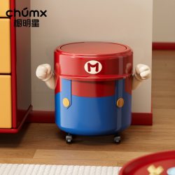 橱明星 带盖滑轮可移动 垃圾桶