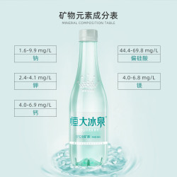 恒大冰泉 长白山天然低钠矿泉水 500ml*24瓶 整箱装