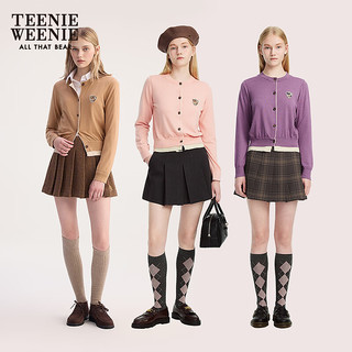 TEENIE WEENIE 含绵羊毛 假两件圆领针织开衫 卡其色 L