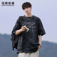 马克华菲 男士复古做旧扎染T恤