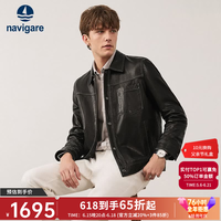 navigare 男士真皮皮衣茄克 春季头层牛皮夹克保暖通勤外套