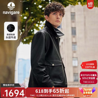 navigare 男士真皮皮衣 头层牛皮夹克