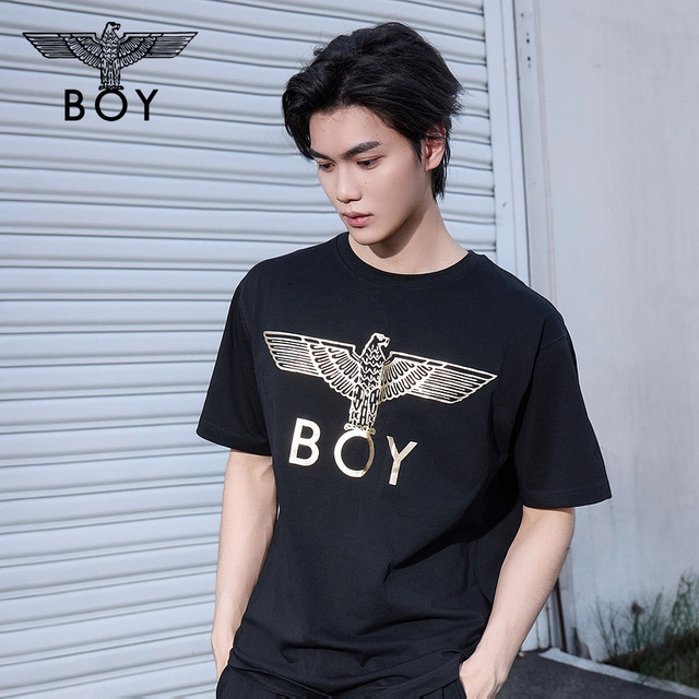 BOY LONDON 暗黑罗盘鹰翼权杖印花哥特朋克T恤
