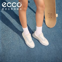 ecco 【街头板鞋】流行平底板鞋舒适小白鞋