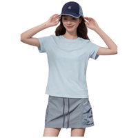 MJ STYLE 珠地凉感短袖T恤女 200g/m²冰丝透气吸汗 正肩合身上衣