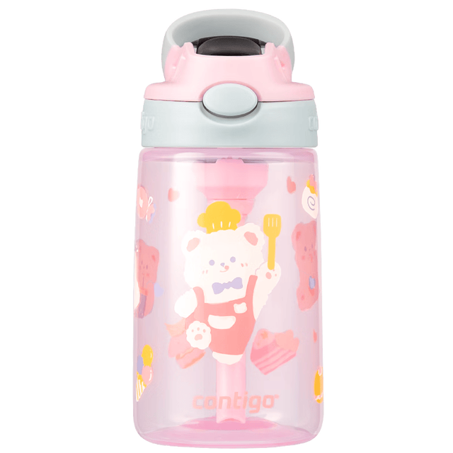 PLUS会员：康迪克 HBC-GIZ267VP 儿童塑料吸管水杯 420ml 萌宠小熊