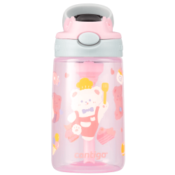 康迪克 HBC-GIZ267VP 儿童塑料吸管水杯 420ml 萌宠小熊