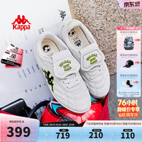 卡帕 男鞋K90百搭足球德训鞋男2026夏季新款薄底休闲鞋运动慢跑鞋子男 经典白/绿色 35