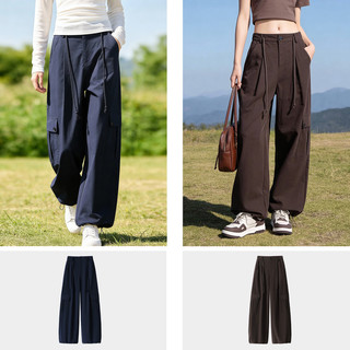 Baleno/班尼路 直筒工装裤女 藏青 XL 女士休闲裤