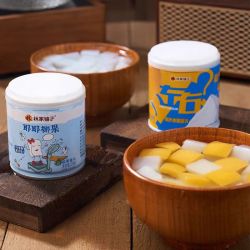 林家铺子 左右双色耶耶椰果罐头Q弹椰果清新美味甜点材料 200g*4罐左右+200g*4罐椰果共8罐