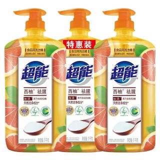 超能 离子去油洗洁精 西柚味1kg*3