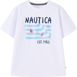 NAUTICA 薄荷纤维儿童短袖T恤 白色 120