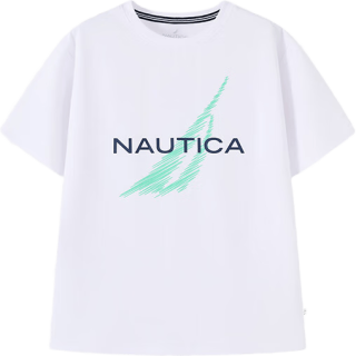 NAUTICA 薄荷纤维儿童短袖T恤 白色 120