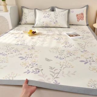 洁丽雅 冰丝凉席 花梦蝶语 90*200