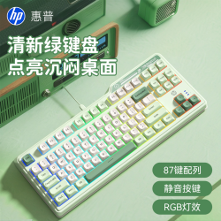 惠普 机械手感键盘游戏键盘办公电脑笔记本打字专用有线键盘
