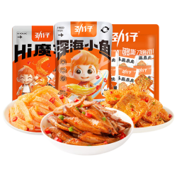 劲仔 小鱼豆干鹌鹑蛋魔芋素肉 零食大礼包 50包