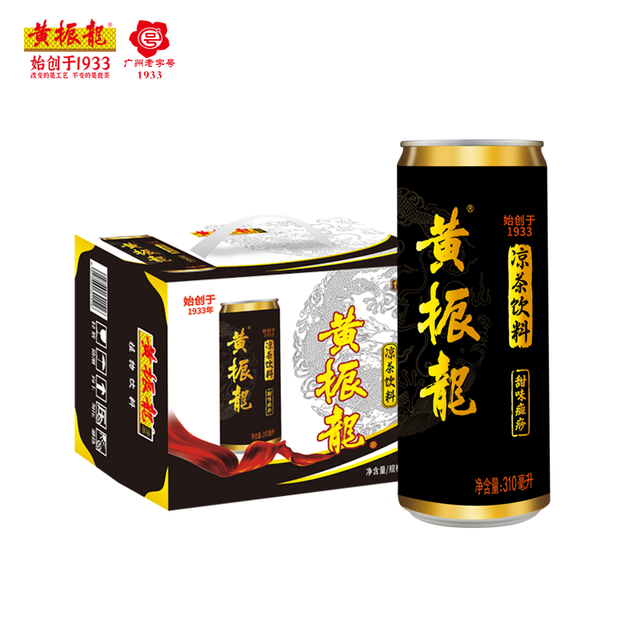 黄振龙 黑罐黄罐癍痧凉茶 310ml*12 山楂冬瓜酸梅汤罗汉果五花大瓶家庭装